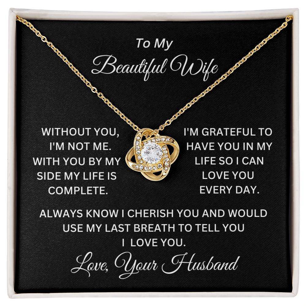 To My Beautiful Wife, I Will Cherish You Forever Luxury Pendant Necklace Gift