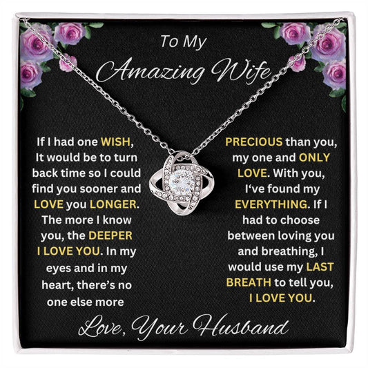 To My Amazing Wife, My Everything Luxury Pendant Necklace Gift