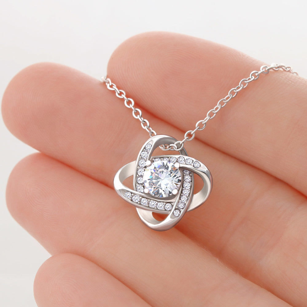 To My Wife, Straighten Your Crown Love Knot Luxury Pendant Necklace Gift