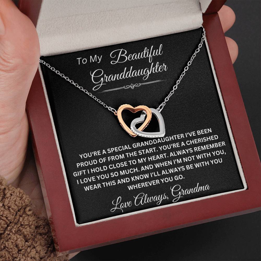 To My Beautiful Granddaughter A Cherished Gift Personalized Pendant Necklace From Grandma