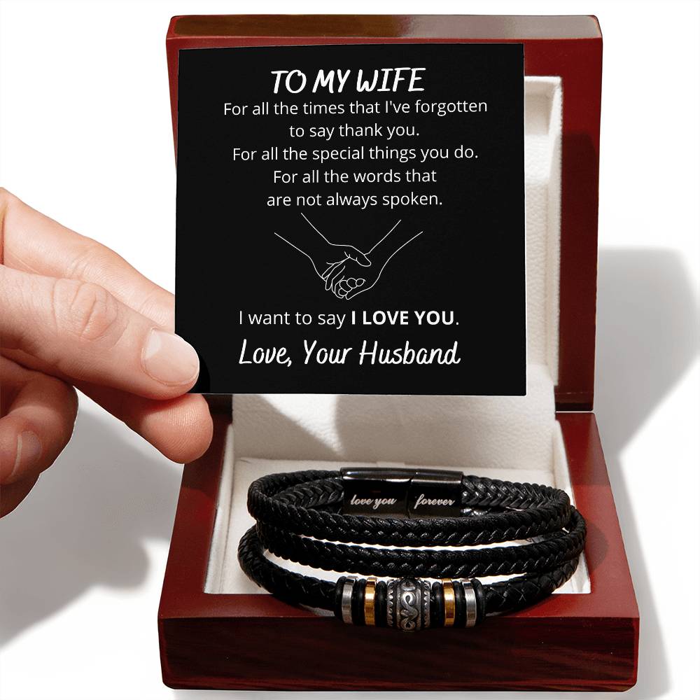To My Wife Love You Forever Personalized Bracelet Gift With Card From Husband