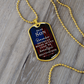 To My Son Remember, Engravable Personalized Custom Dog Tag Necklace Gift