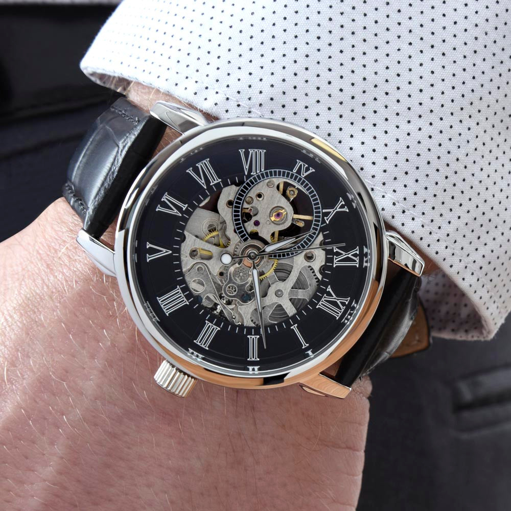 To My Dad Unique Openwork Automatic Winding Luxury Watch