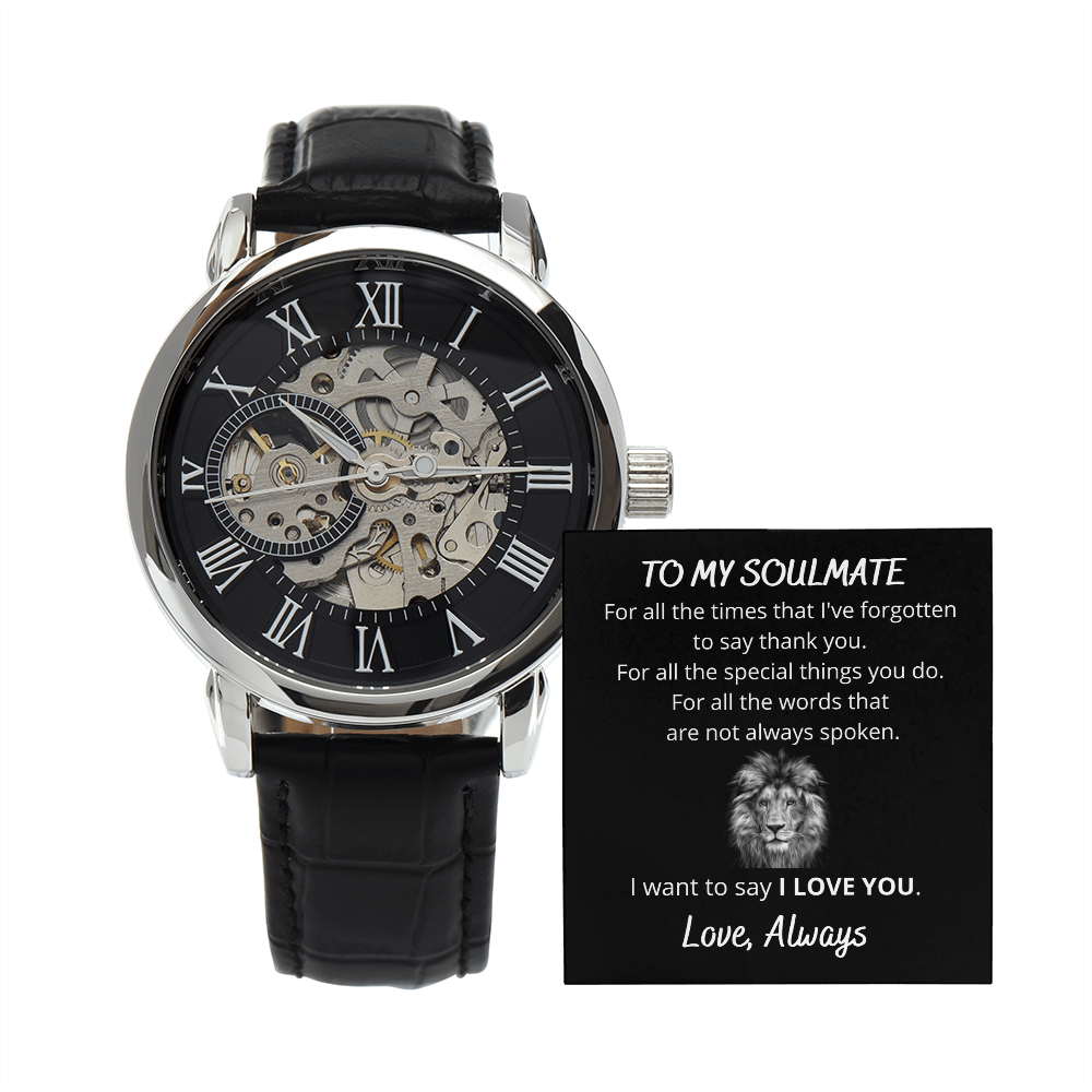 To My Soulmate I Love You Unique Openwork Automatic Winding Luxury Watch