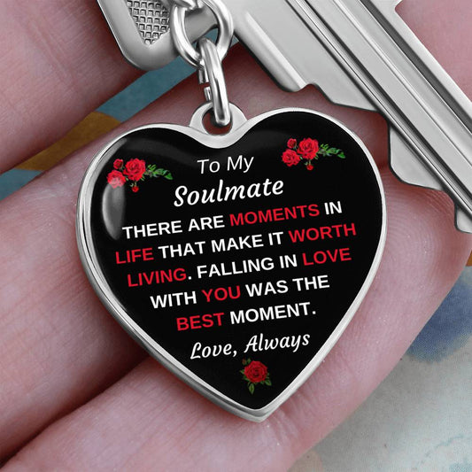 To My Soulmate The Best Moment Personalized Graphic Keychain Pendant Gift