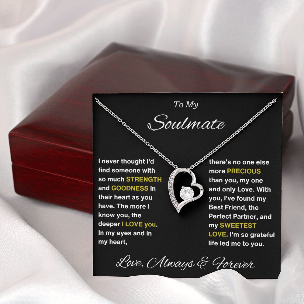 To My Soulmate My Sweetest Love Luxury Forever Love Pendant Necklace Gift