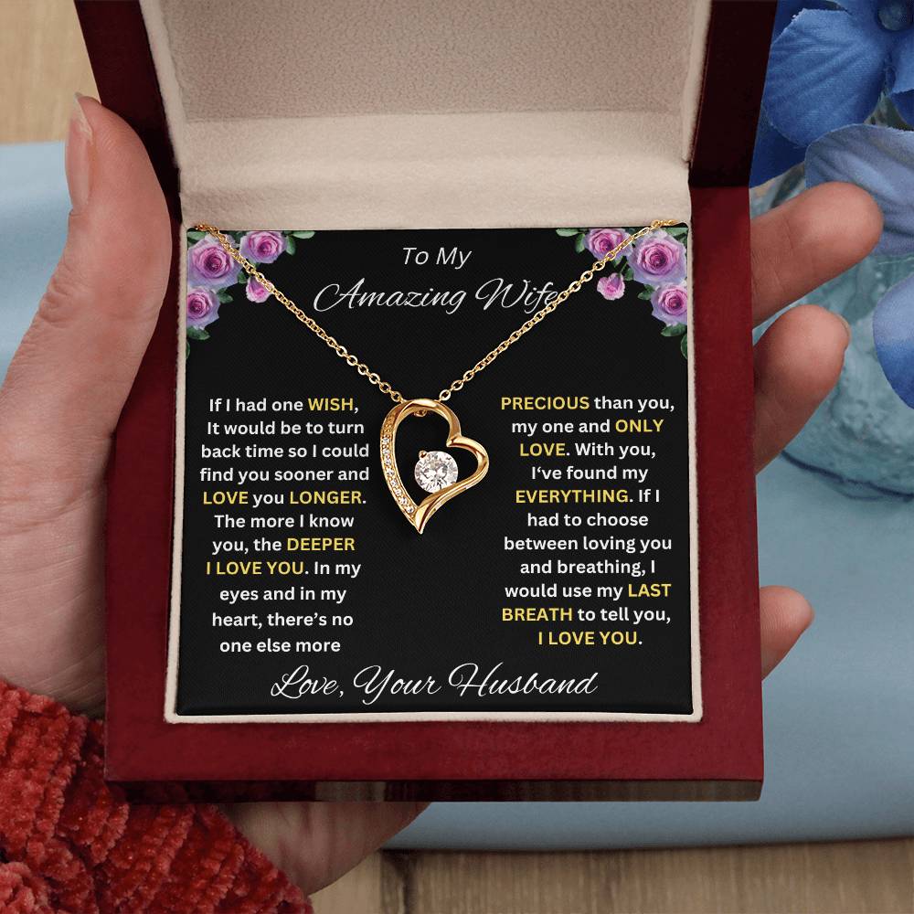 To My Amazing Wife, Forever Love Luxury Pendant Necklace Gift
