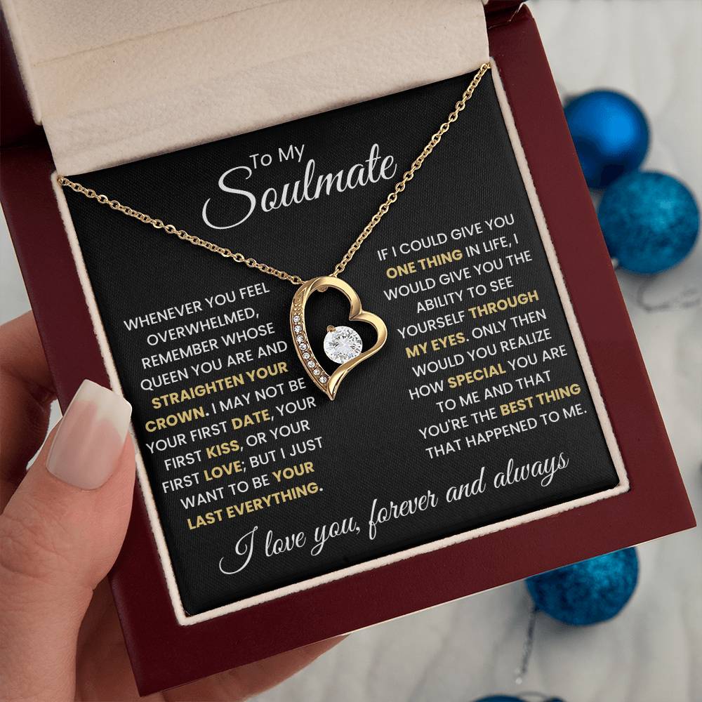 To My Soulmate, Straighten Your Crown Forever Love Luxury Pendant Necklace Gift