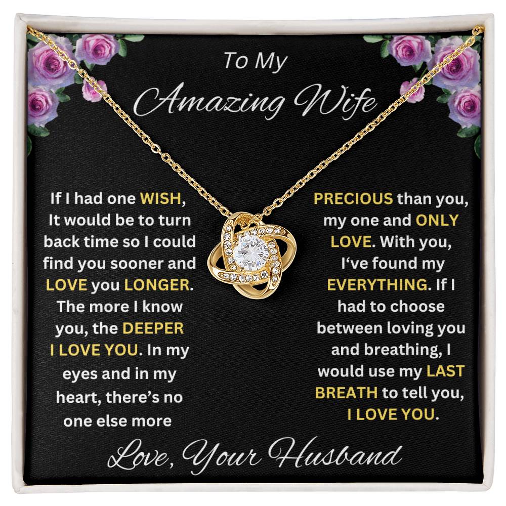 To My Amazing Wife, My Everything Luxury Pendant Necklace Gift