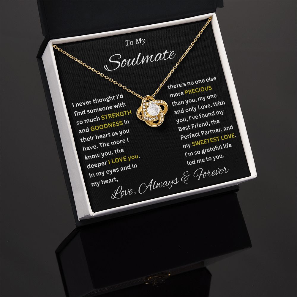 To My Soulmate My Sweetest Love Luxury Pendant Necklace Gift