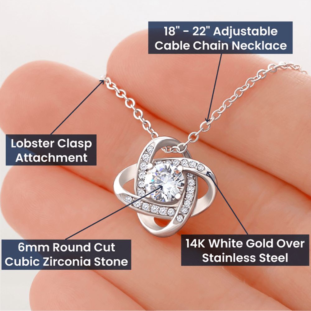 To My Wife My Sweetest Love Personalized Love Knot Pendant Necklace Gift