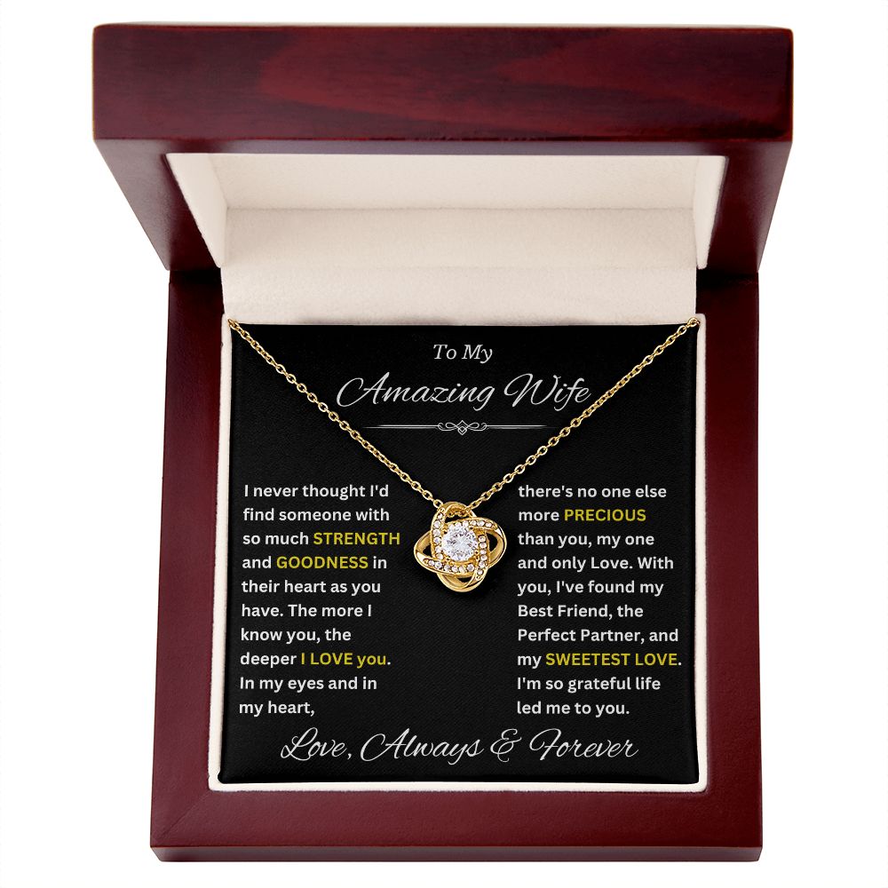 To My Amazing Wife My Sweetest Love Personalized Luxury Pendant Necklace Gift