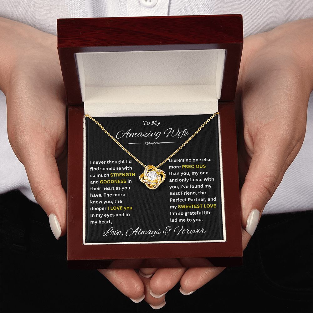 To My Amazing Wife My Sweetest Love Personalized Luxury Pendant Necklace Gift
