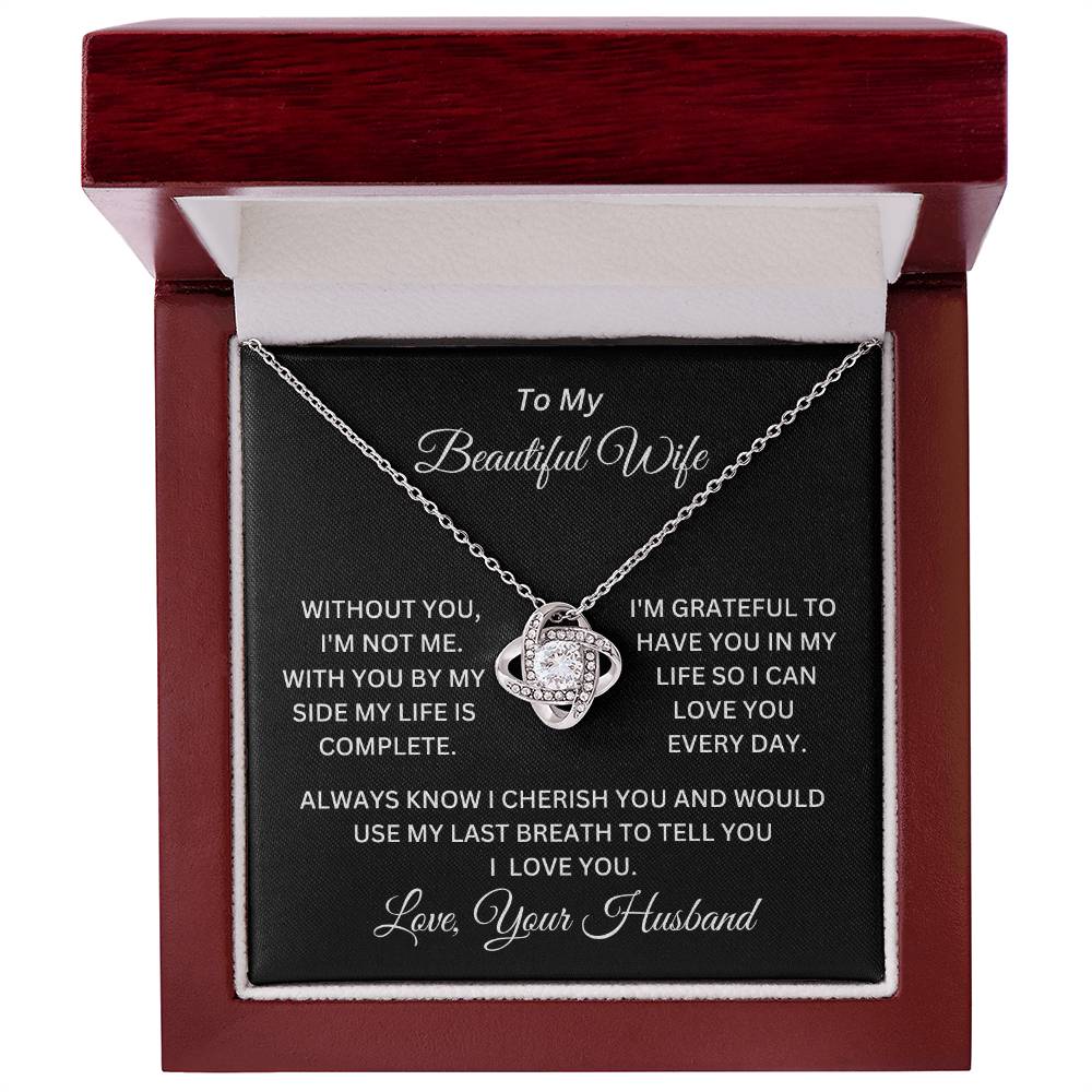 To My Beautiful Wife, I Will Cherish You Forever Luxury Pendant Necklace Gift