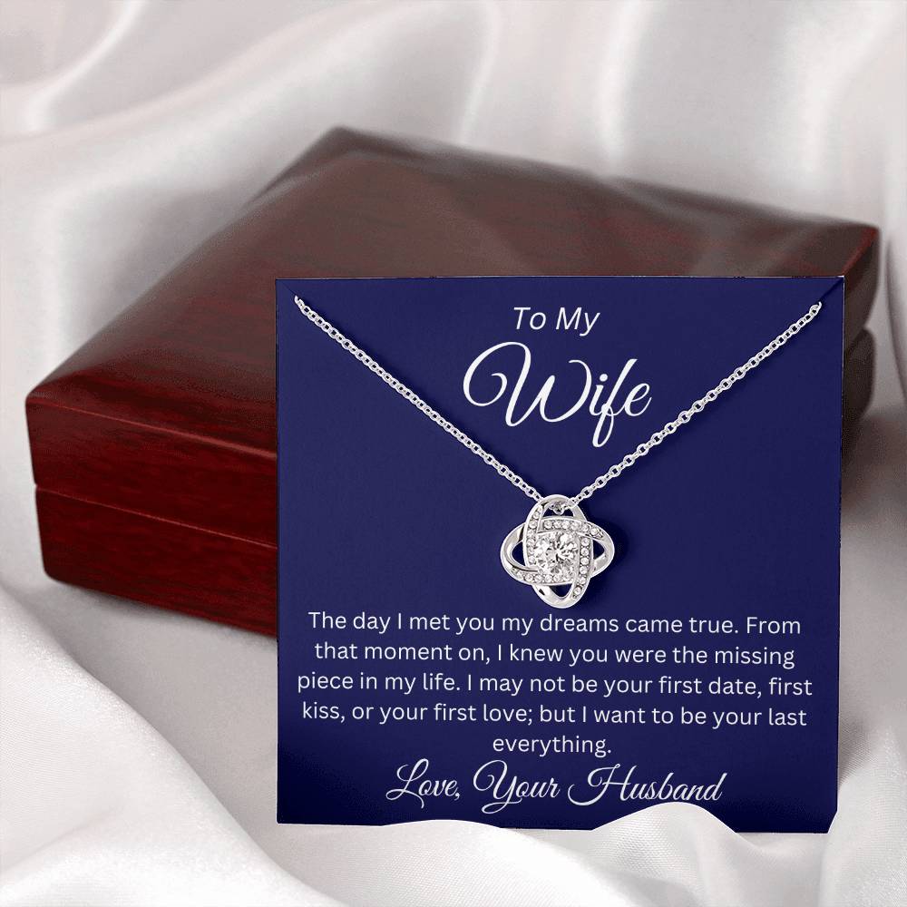 To My Wife, My Dream Come True Luxury Pendant Necklace Perfect Gift For Wife