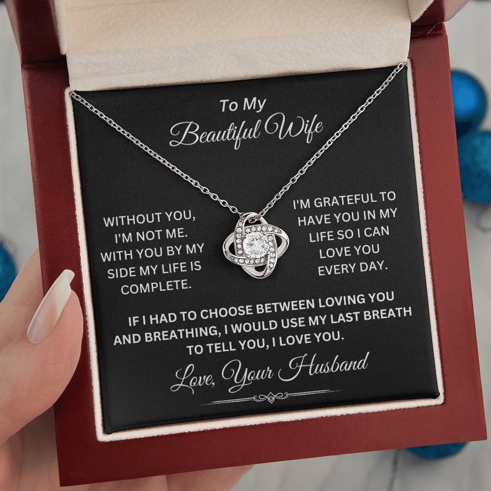 To My Beautiful Wife, You Make My Life Complete Luxury Pendant Necklace Gift