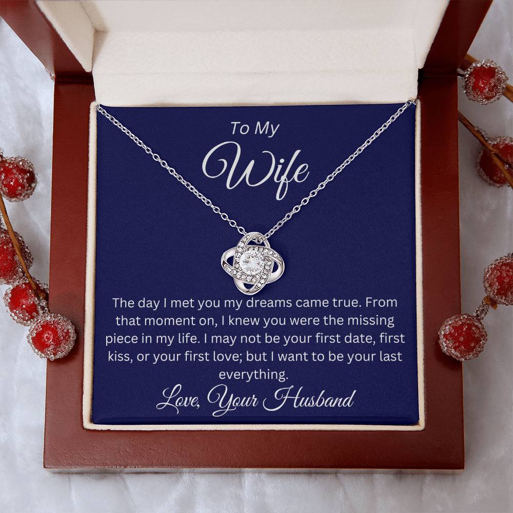 To My Wife, My Dream Come True Luxury Pendant Necklace Perfect Gift For Wife
