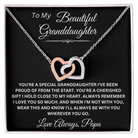 To My Beautiful Granddaughter A Cherished Gift Personalized Pendant Necklace From Papa