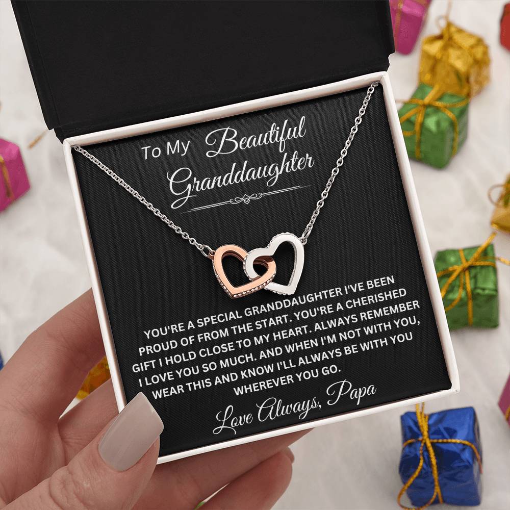 To My Beautiful Granddaughter A Cherished Gift Personalized Pendant Necklace From Papa