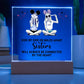 Gift For Sister Connected By The Heart Unique Acrylic Plaque With LED Light
