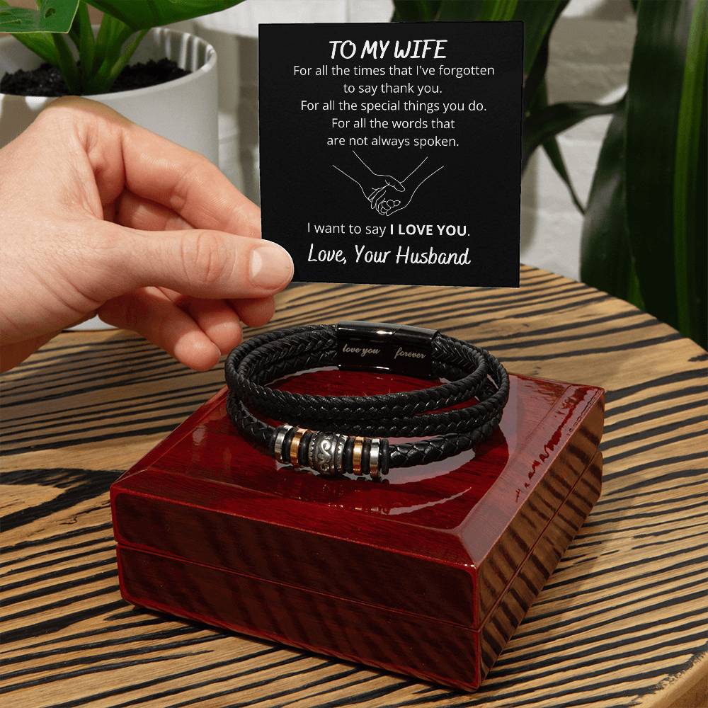 To My Wife Love You Forever Personalized Bracelet Gift With Card From Husband