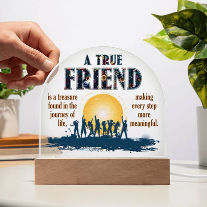 Gift For True Friend Unique Acrylic Plaque With LED Light