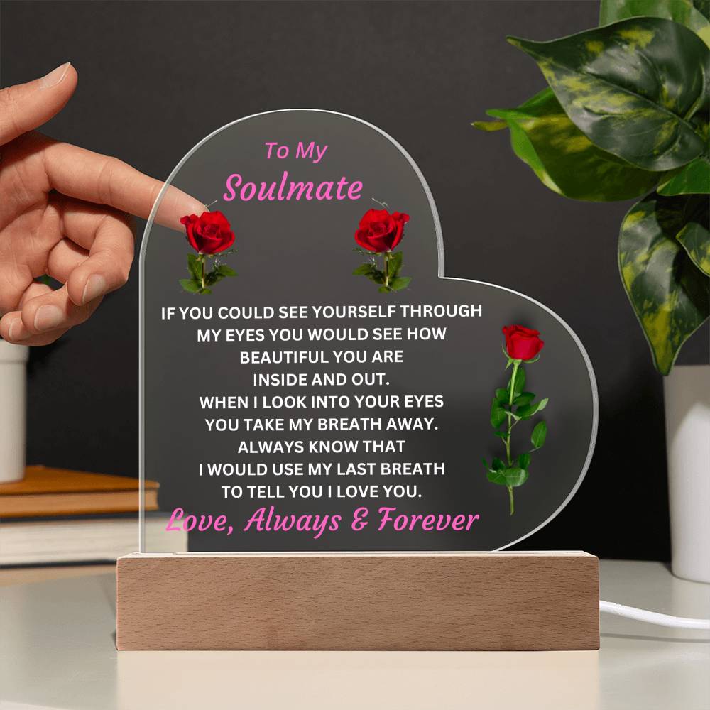 Gift For Soulmate You Take My Breath Away Unique Acrylic Plaque With LED Light