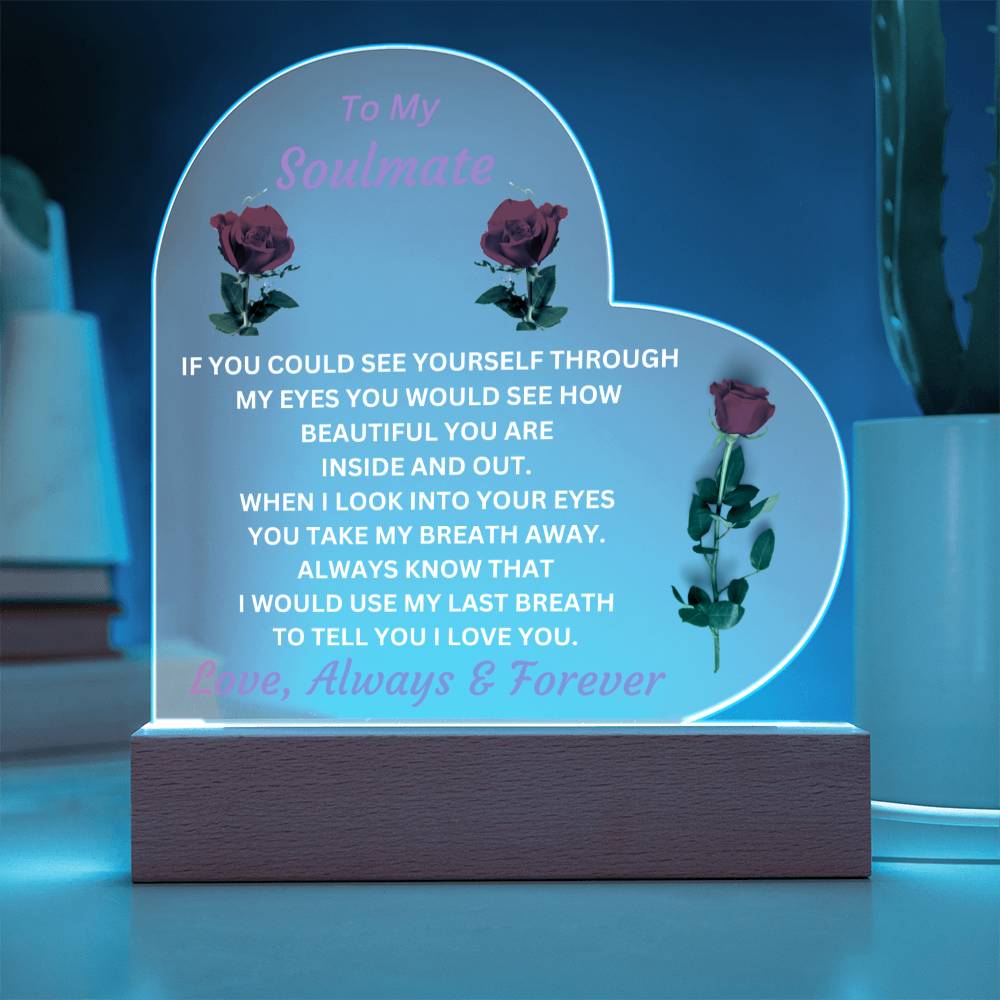 Gift For Soulmate You Take My Breath Away Unique Acrylic Plaque With LED Light