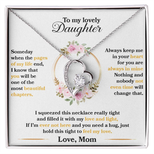 To My Lovely Daughter Forever Love Personalized Pendant Necklace Gift