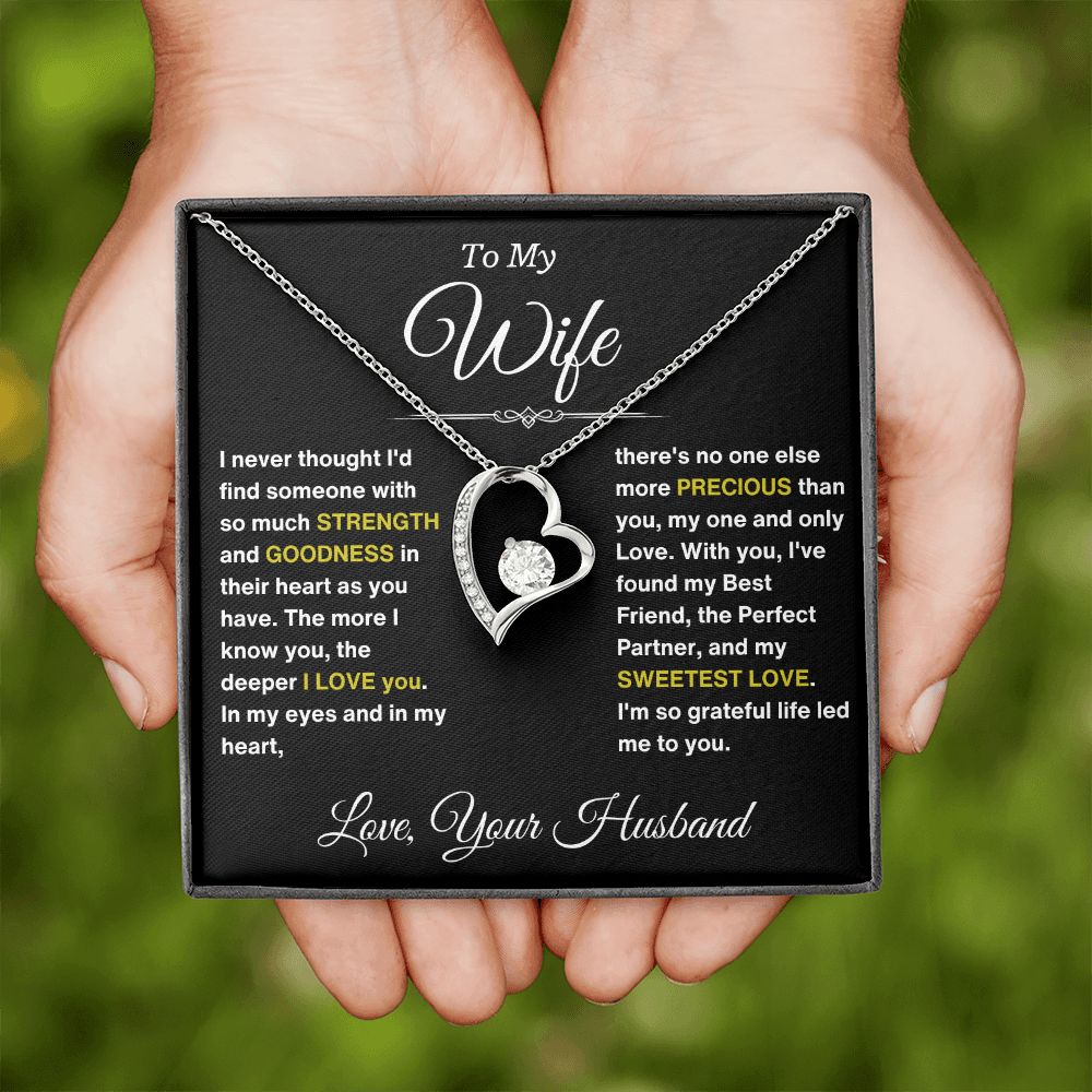 To My Wife My Sweetest Love Personalized Forever Love Pendant Necklace Gift