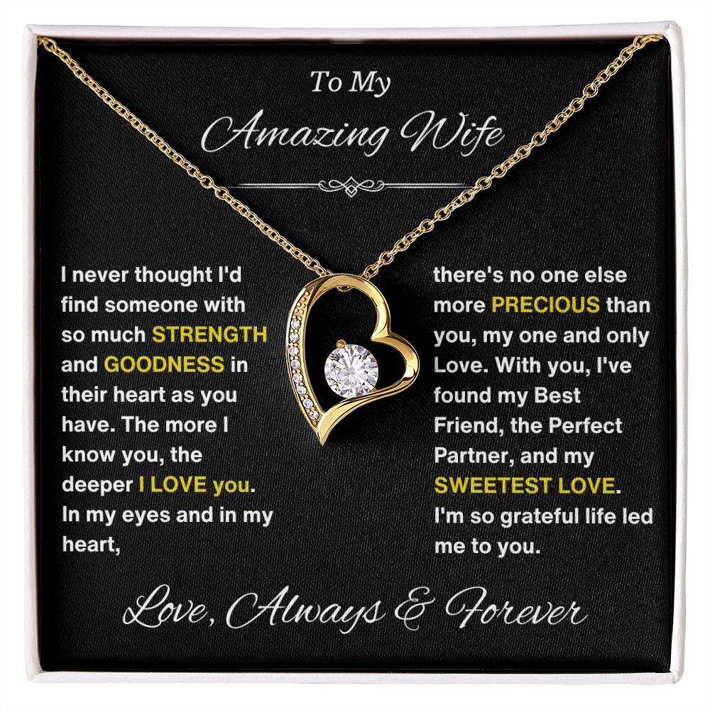 To My Amazing Wife Sweetest Love Personalized Forever Love Pendant Necklace Gift