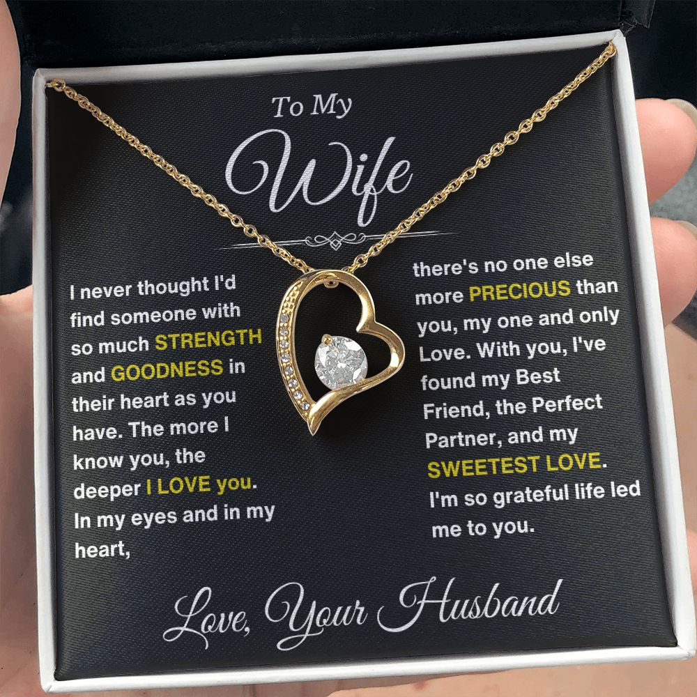 To My Wife My Sweetest Love Personalized Forever Love Pendant Necklace Gift