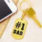Number One Dad Engravable Custom Dog Tag Keychain Gift