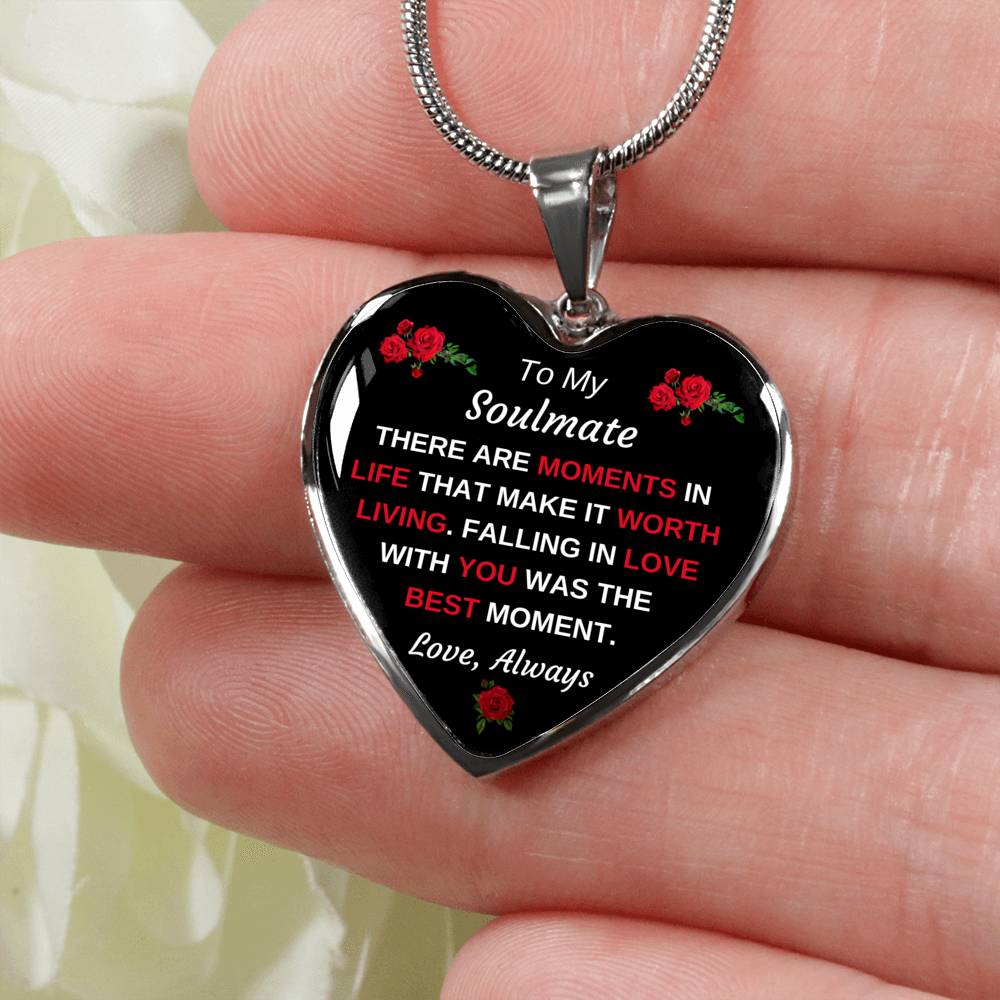 To My Soulmate The Best Moment Personalized Graphic Pendant Necklace Gift