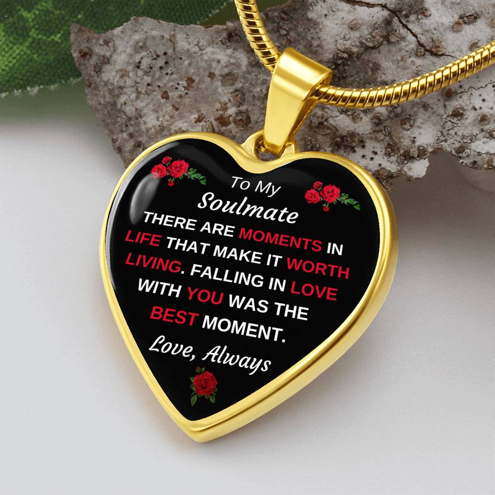 To My Soulmate The Best Moment Personalized Graphic Pendant Necklace Gift