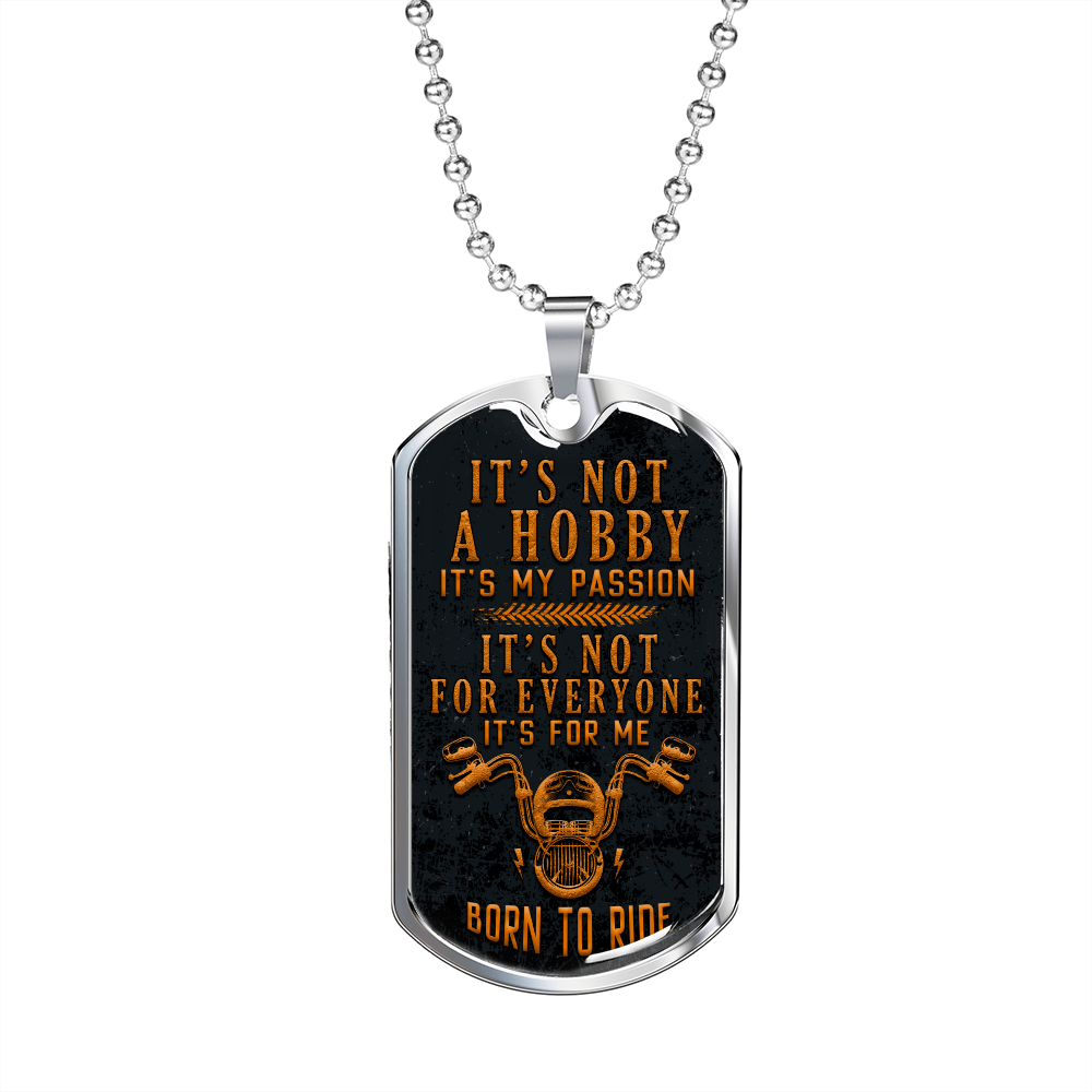 Born To Ride Engravable Custom Dog Tag Necklace Gift
