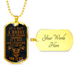 Born To Ride Engravable Custom Dog Tag Necklace Gift
