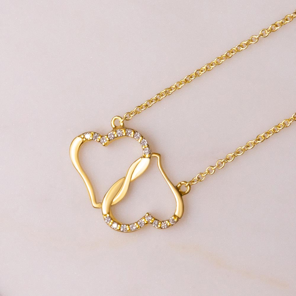 To My Beautiful Wife Everlasting Love Authentic 10k Solid Yellow Gold Luxury Diamond Necklace
