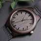 My Man Engraved Wooden Watch Encased In Rich Sandalwood With Leather Wrist Strap
