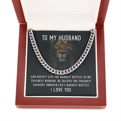 To My Husband I Love You Cuban Link Chain Necklace Gift