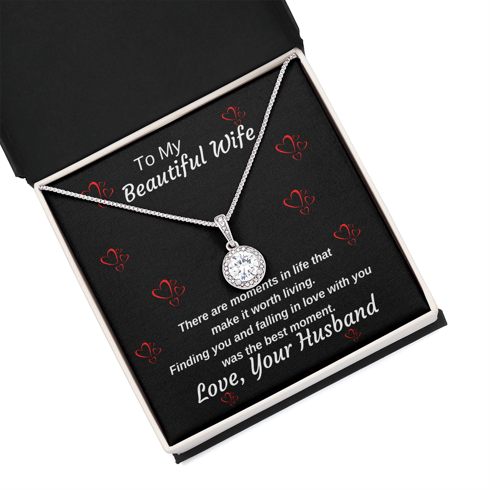 To My Beautiful Wife Eternal Hope Personalized Luxury Pendant Necklace Gift