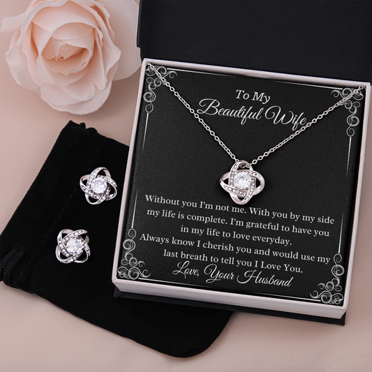 Symbol Of Eternal Love Personalized Luxury Pendant Necklace And Earring Set