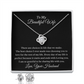 To My Beautiful Wife Never Ending Love Personalized Luxury Necklace And Earring Set