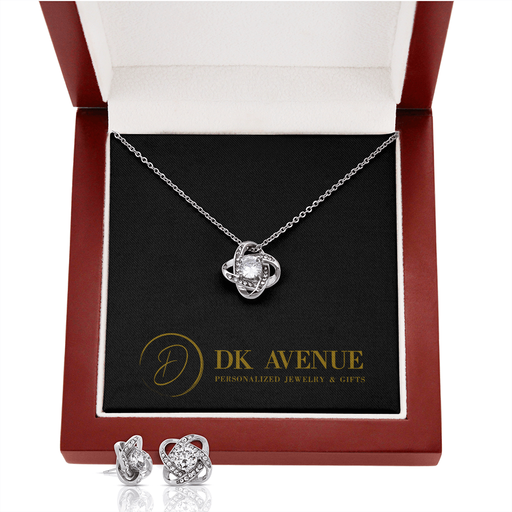 14k White Gold Finish Over Stainless Steel Luxury Pendant Necklace And Earring Set