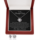 To My Beautiful Wife Never Ending Love Personalized Luxury Necklace And Earring Set