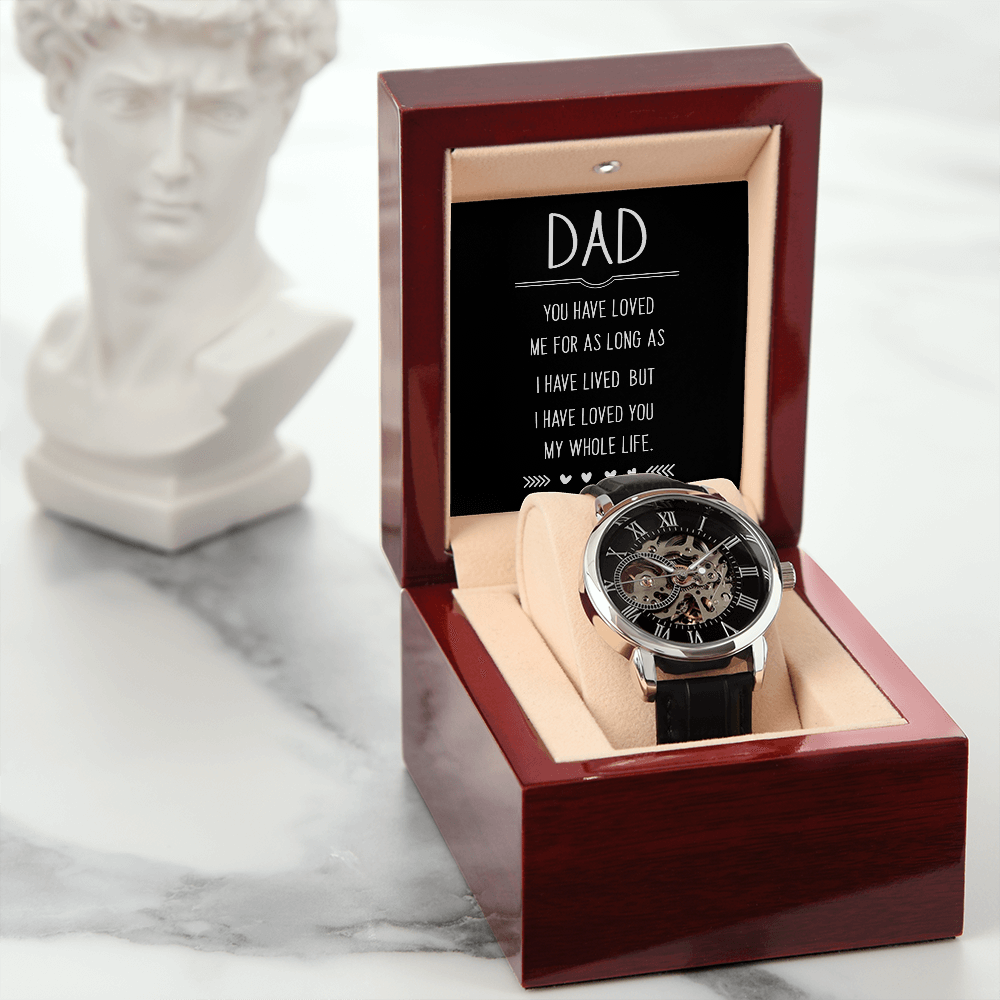 Unique Openwork Automatic Winding Luxury Watch Gift For Dad