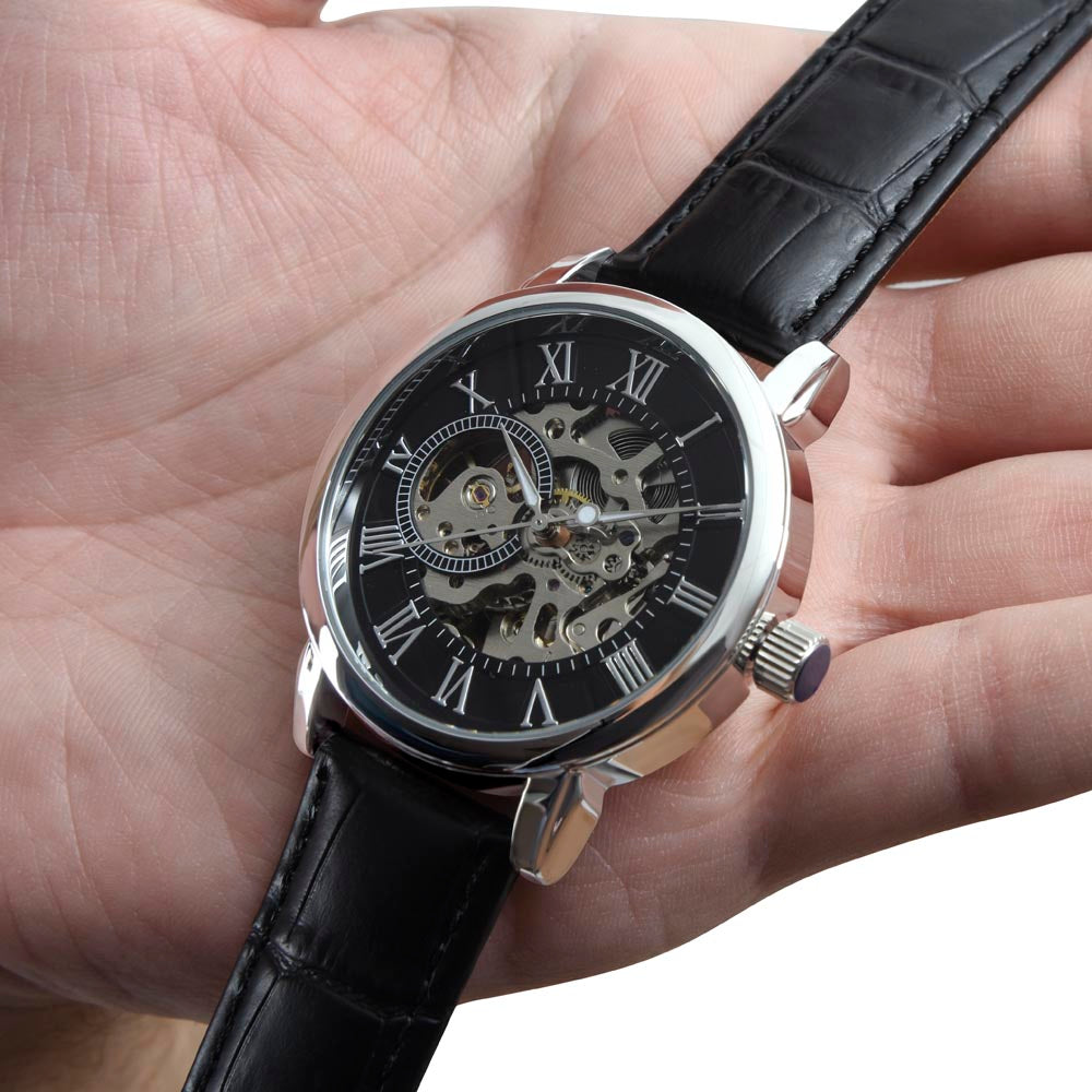 To My Husband I Love You Unique Openwork Automatic Winding Luxury Watch