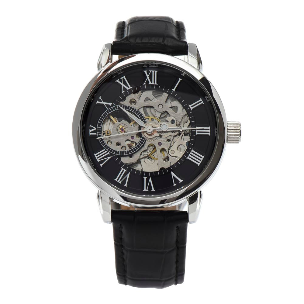 To My Husband I Love You With All My Heart Openwork Automatic Winding Luxury Watch