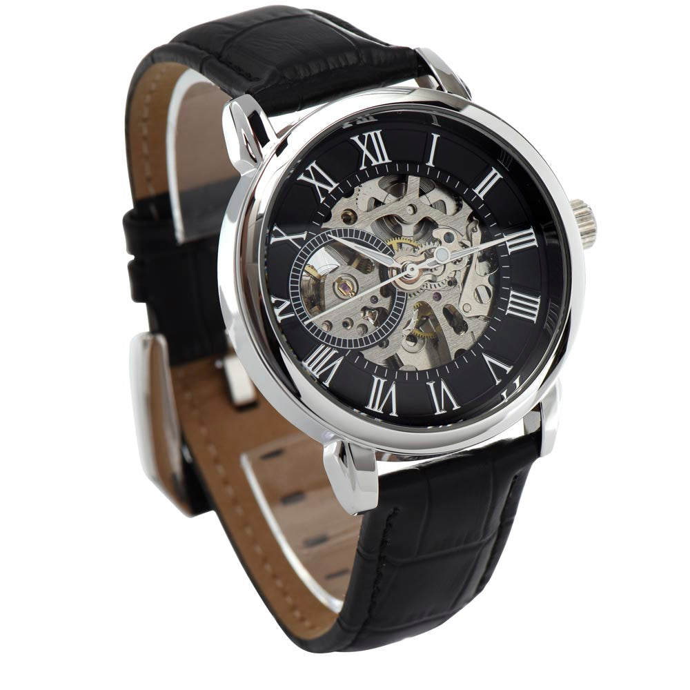 To My Husband I Love You Unique Openwork Automatic Winding Luxury Watch