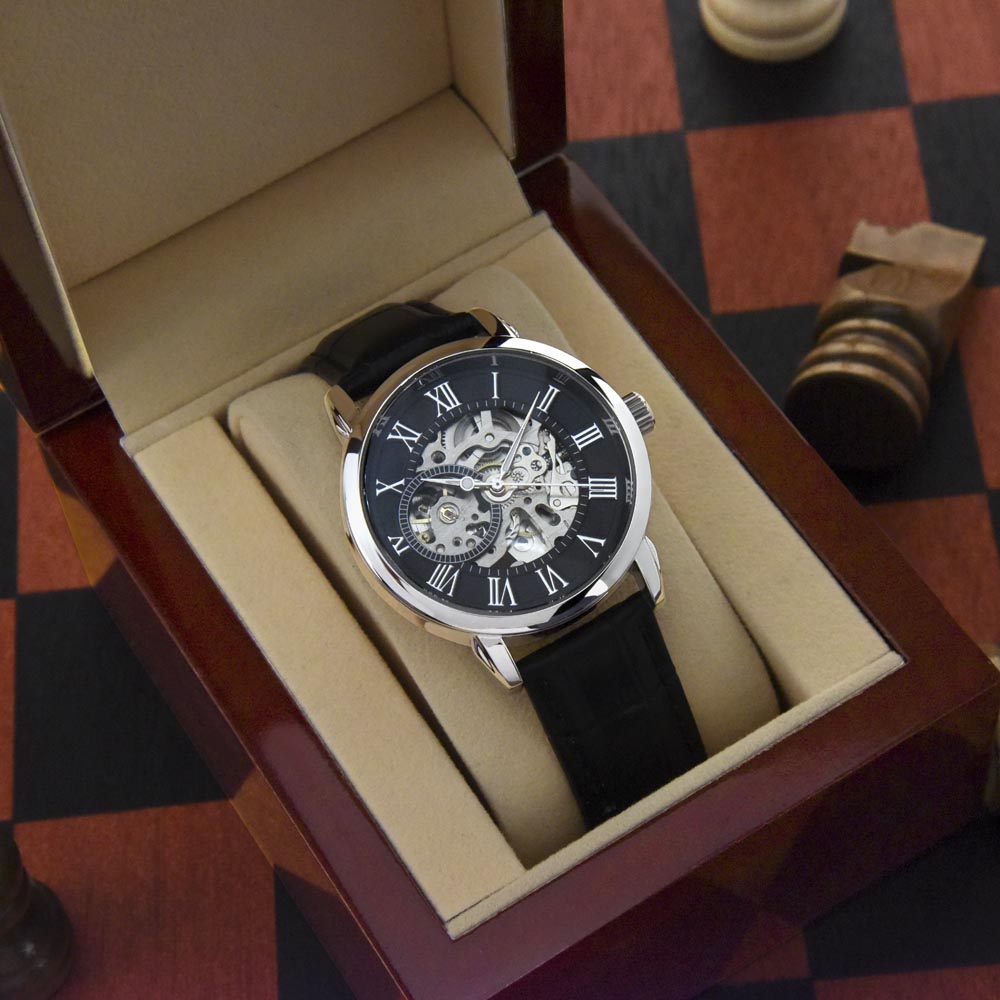To My Dad On Father's Day Unique Openwork Automatic Winding Luxury Watch Gift